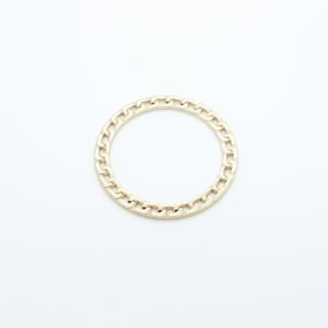 Gran anillo conector trenzado de metal dorado