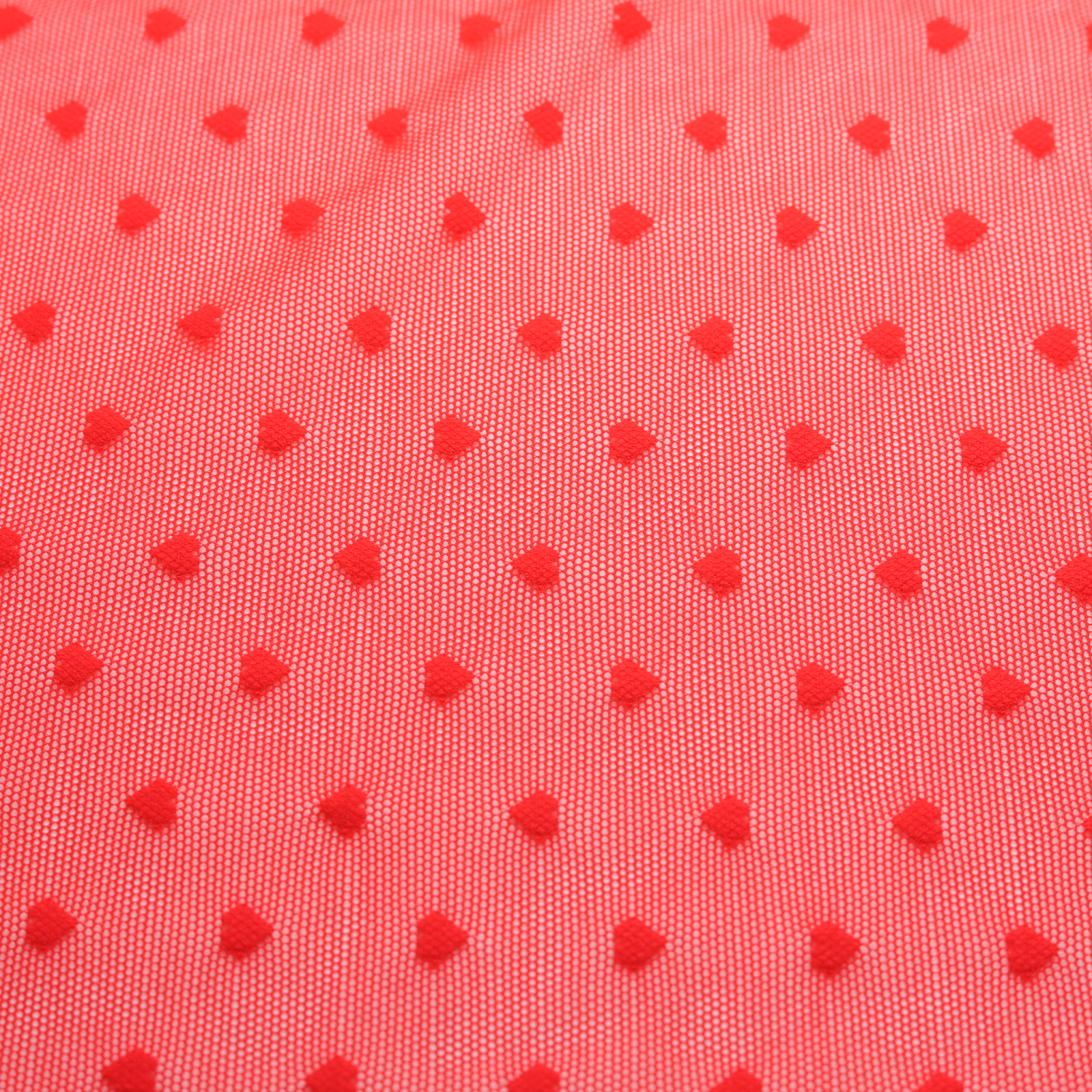 Red de jacquard roja con motivo de corazón
