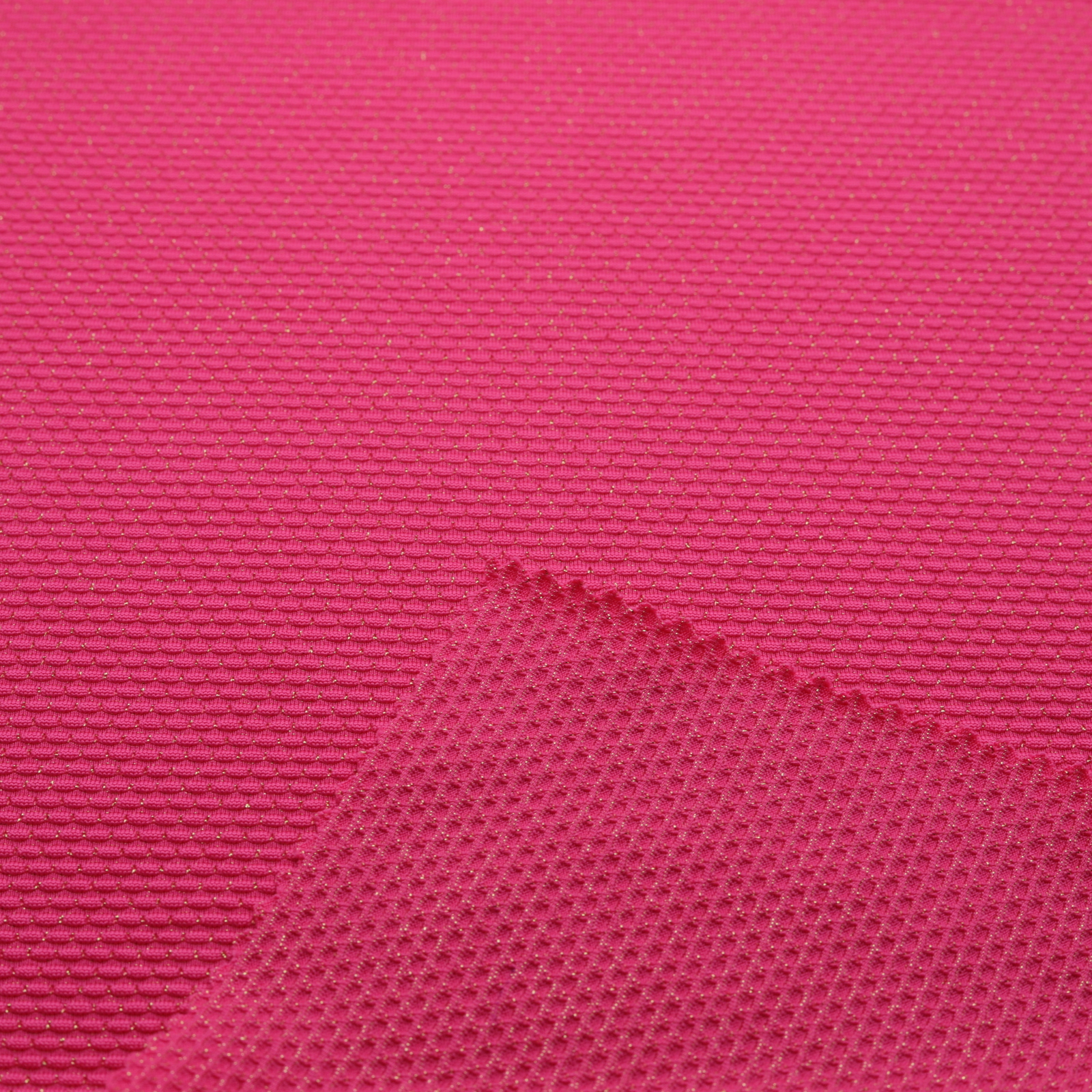 Maille jacquard texturée or/rose