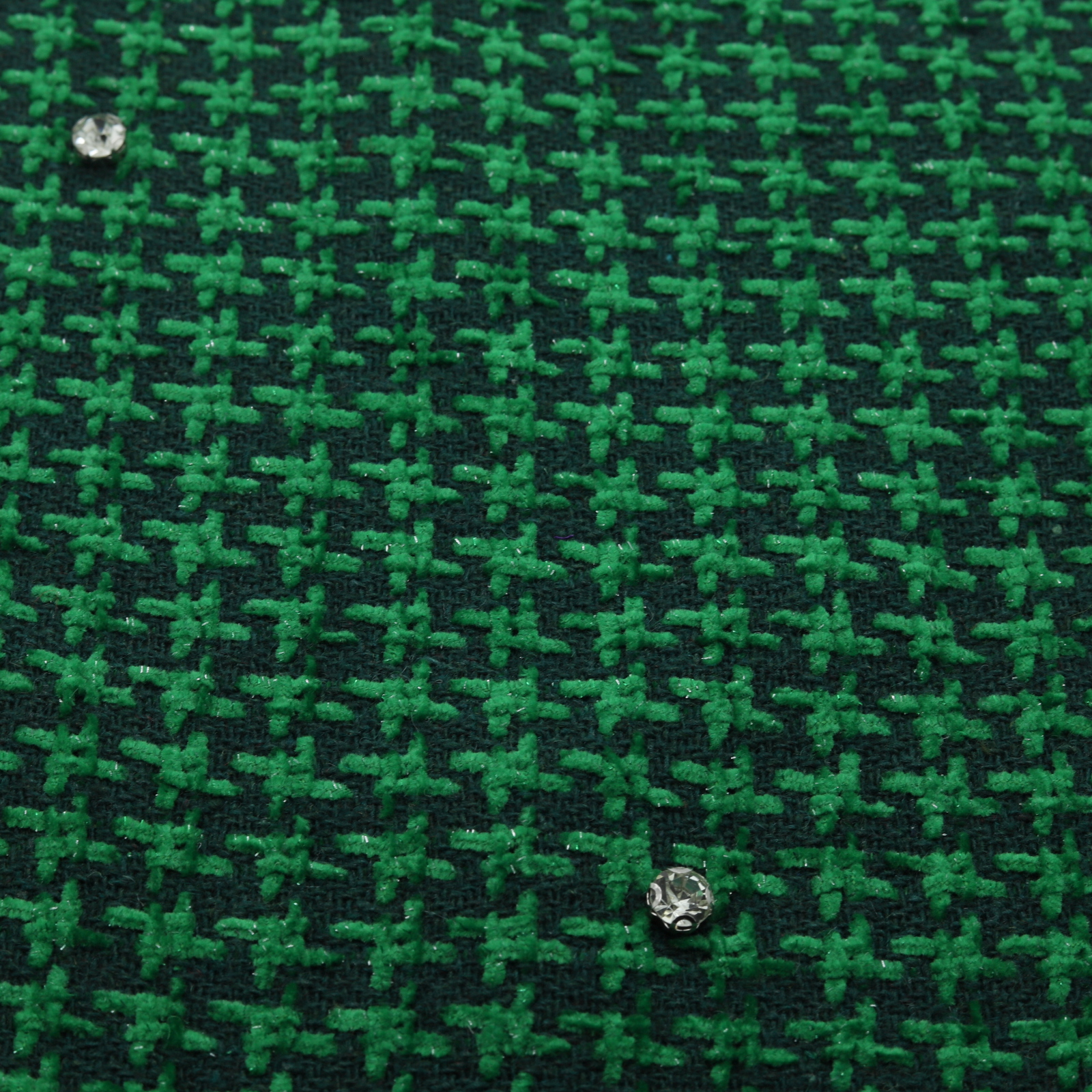 Hahnentritt-Jacquard-Strickstoff grün