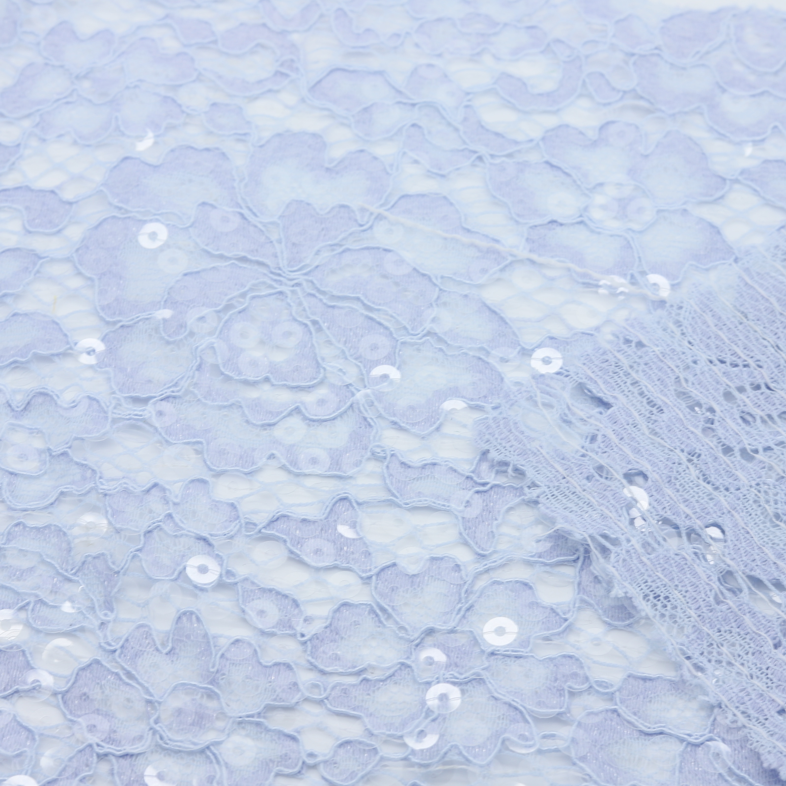 Dentelle Baby blue à sequins transparents