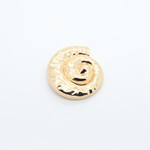 Laço de concha em metal dourado