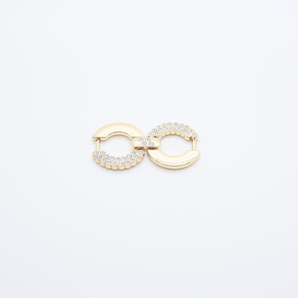 Conector de metal dorado con strass