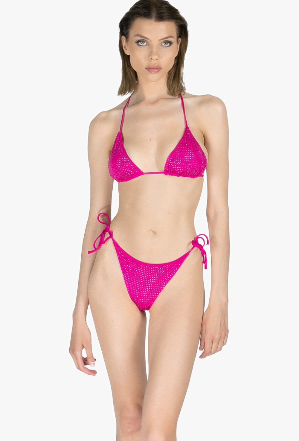 Monaco - Bikini Fuchsia à strass, mercerie D'YRSAN