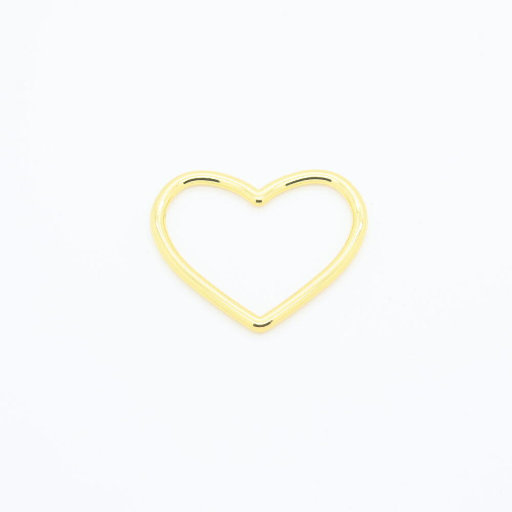 Hebilla de conexión en forma de corazón de metal chapado en oro brillante