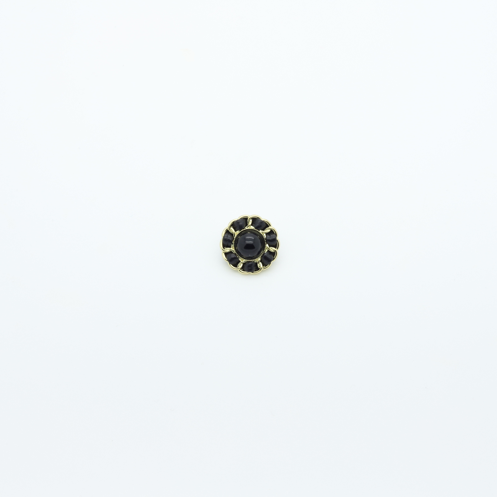 Bouton doré et noir orné d'une perle