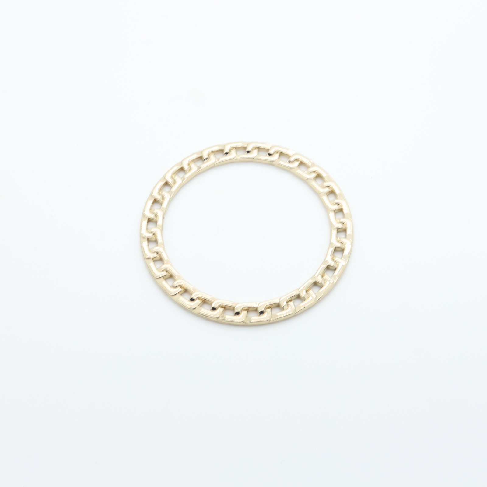 | Large braided connector ring in gold-plated metal | D'YRSAN