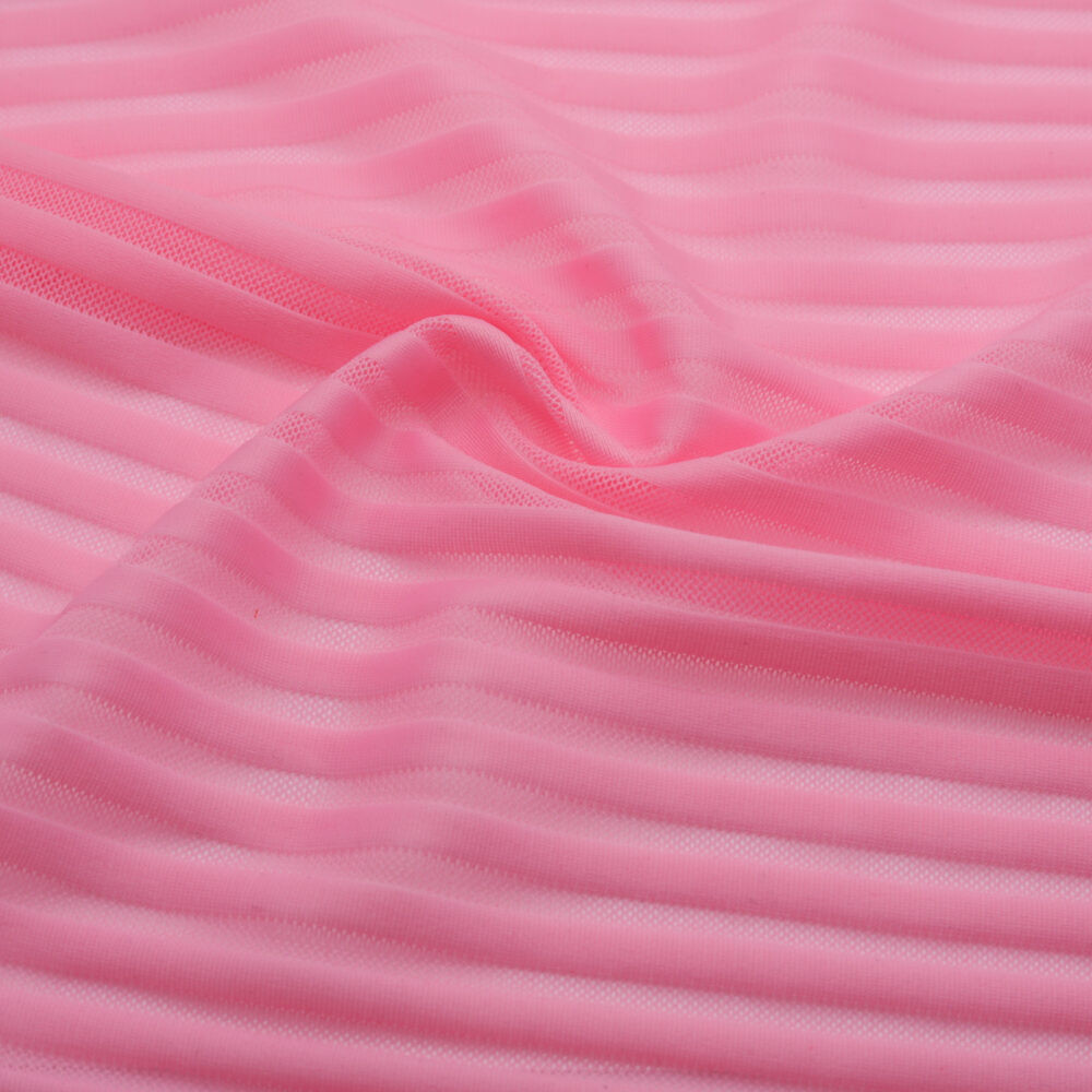 Punto jacquard elástico rosa certificado OEKO-TEX