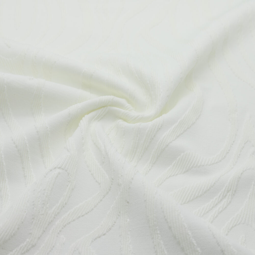 Tissu en jacquard épais extensible texturé blanc à motif zèbre, mercerie D'YRSAN
