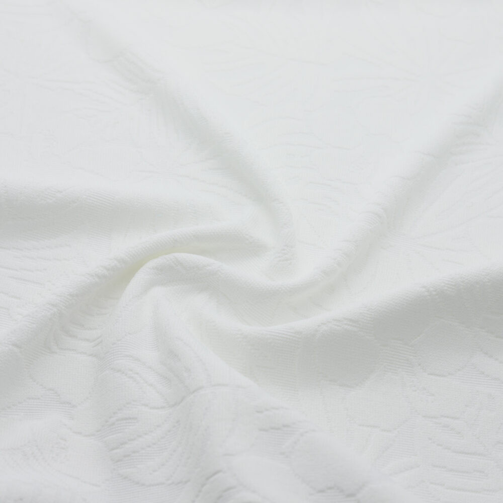 Tissu en jacquard à motifs floraux et feuillages, mercerie D'YRSAN