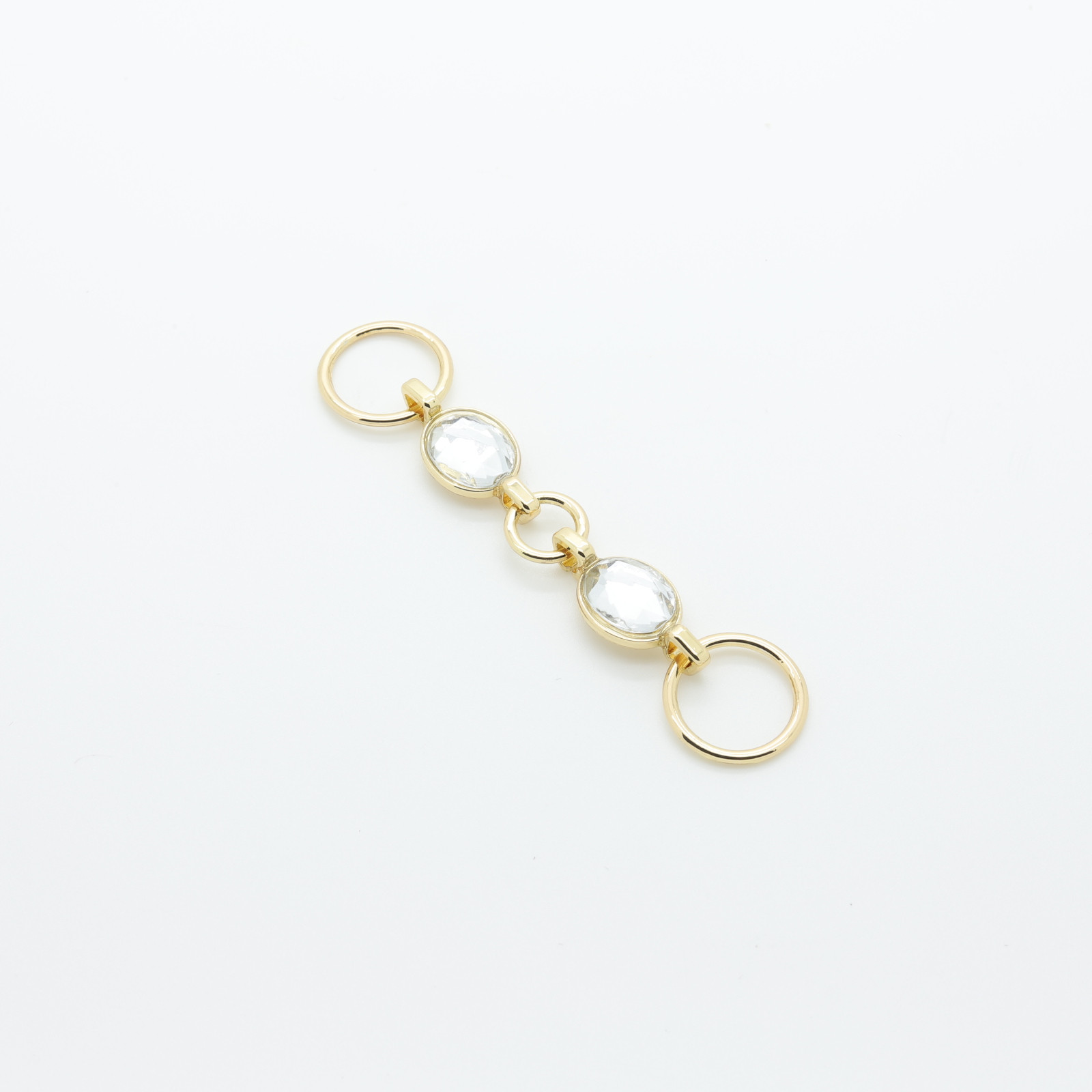 Gold-plated metal chain with crystal for swimwear