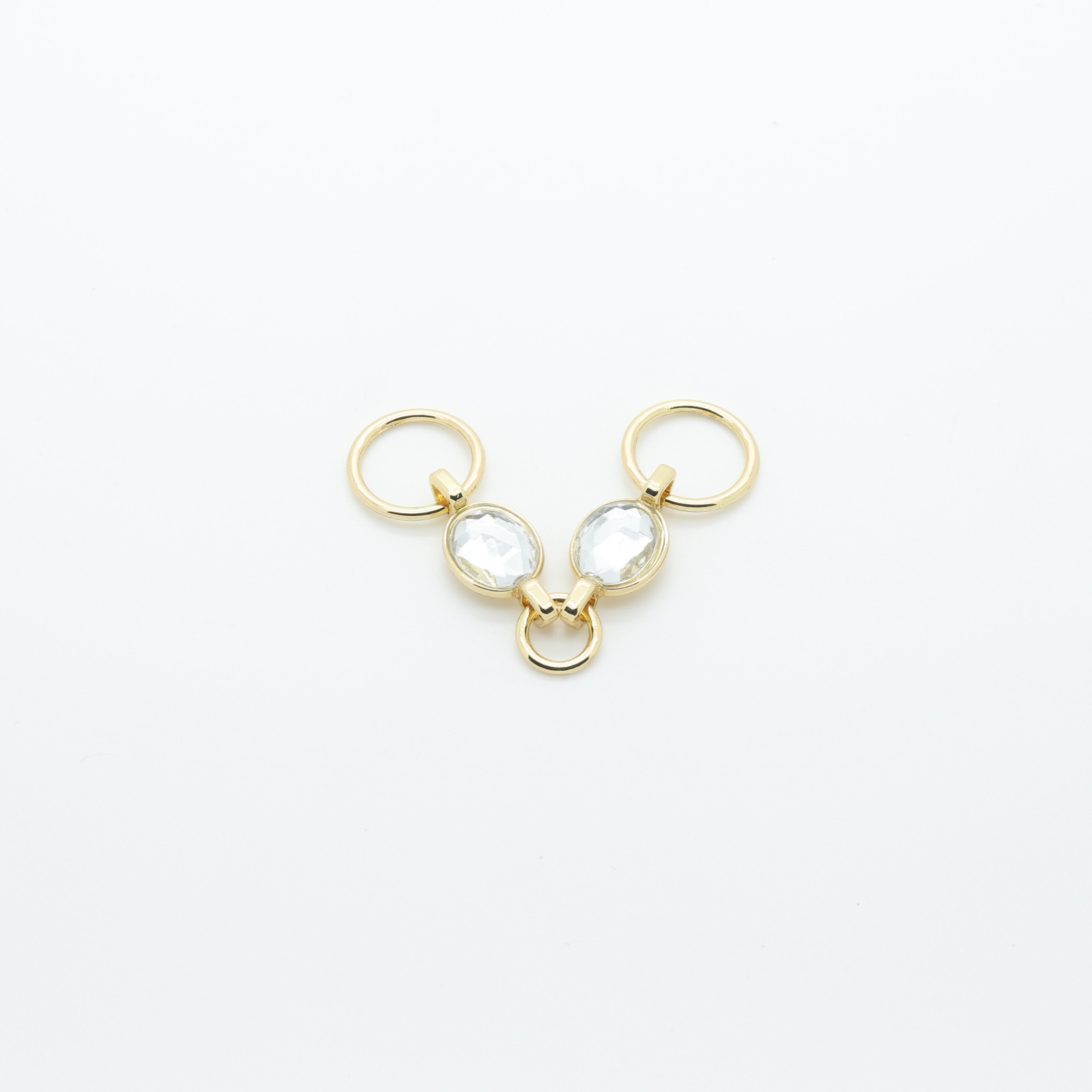 Gold-plated metal chain with crystal for swimwear