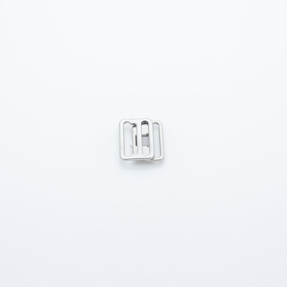 Rectangular silver-plated metal clasp 14 mm
