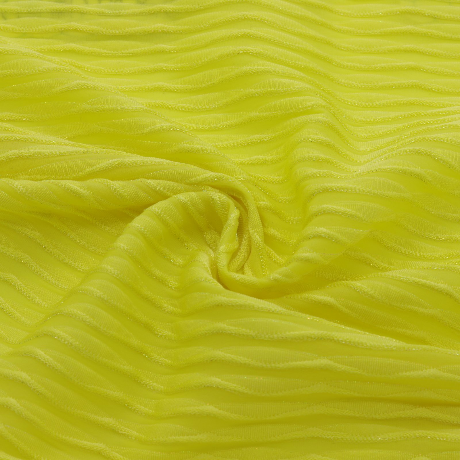 Yellow textured stretch jacquard fabric