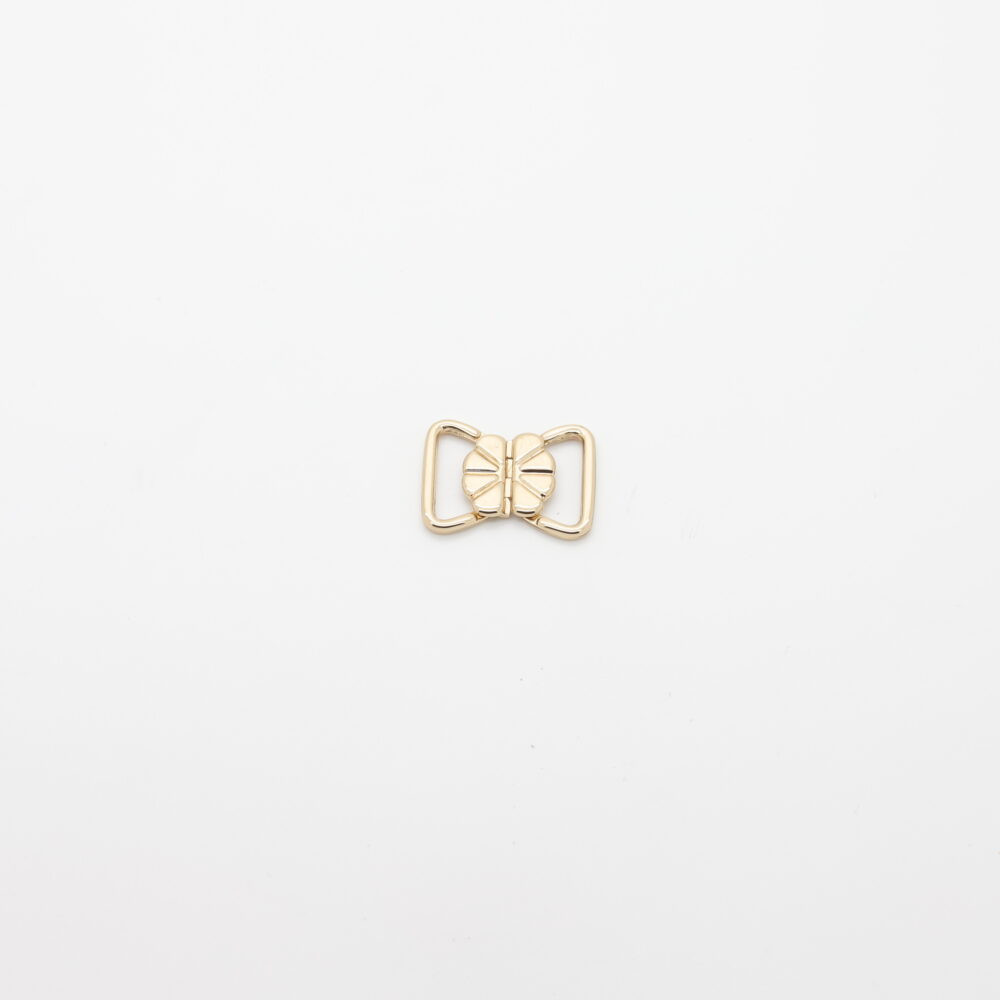 Small 20mm bow-shaped clasp in gold-plated metal