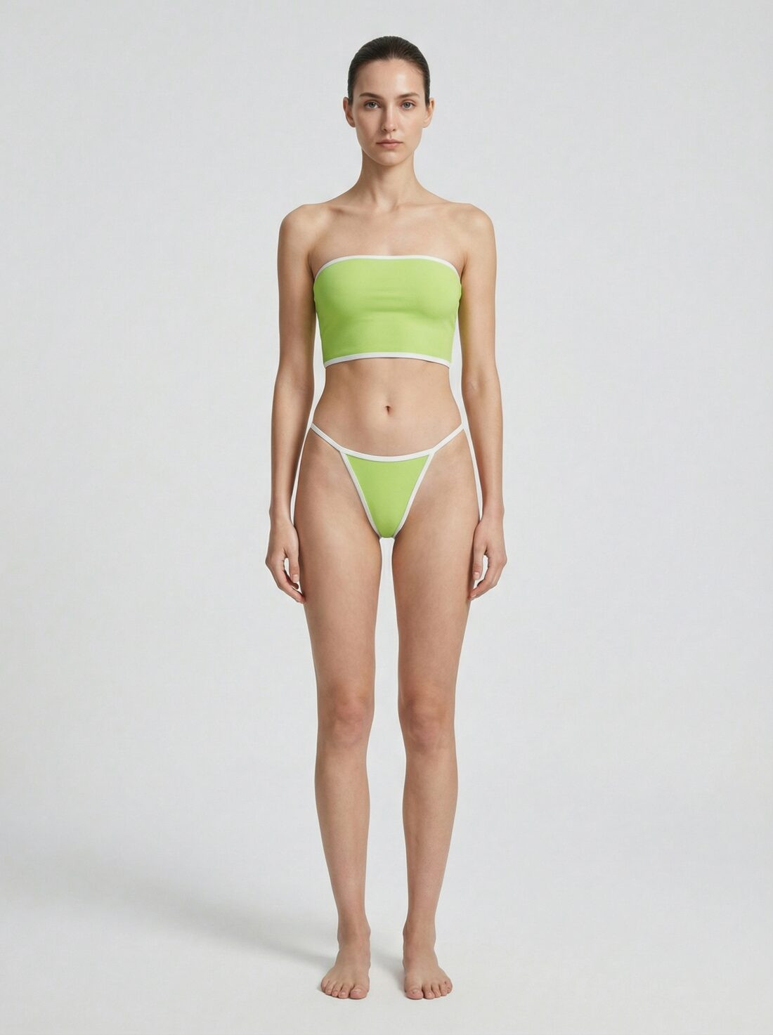 DYSW-206 Bikini bandeau long et tanga contrastant