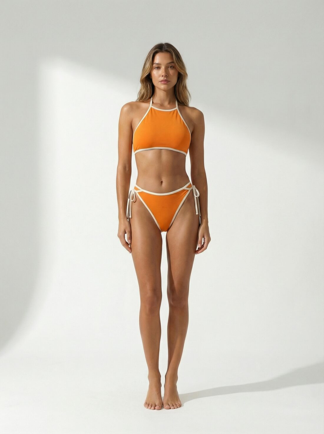 DYSW-208 Bikini col montant à biais contrastant