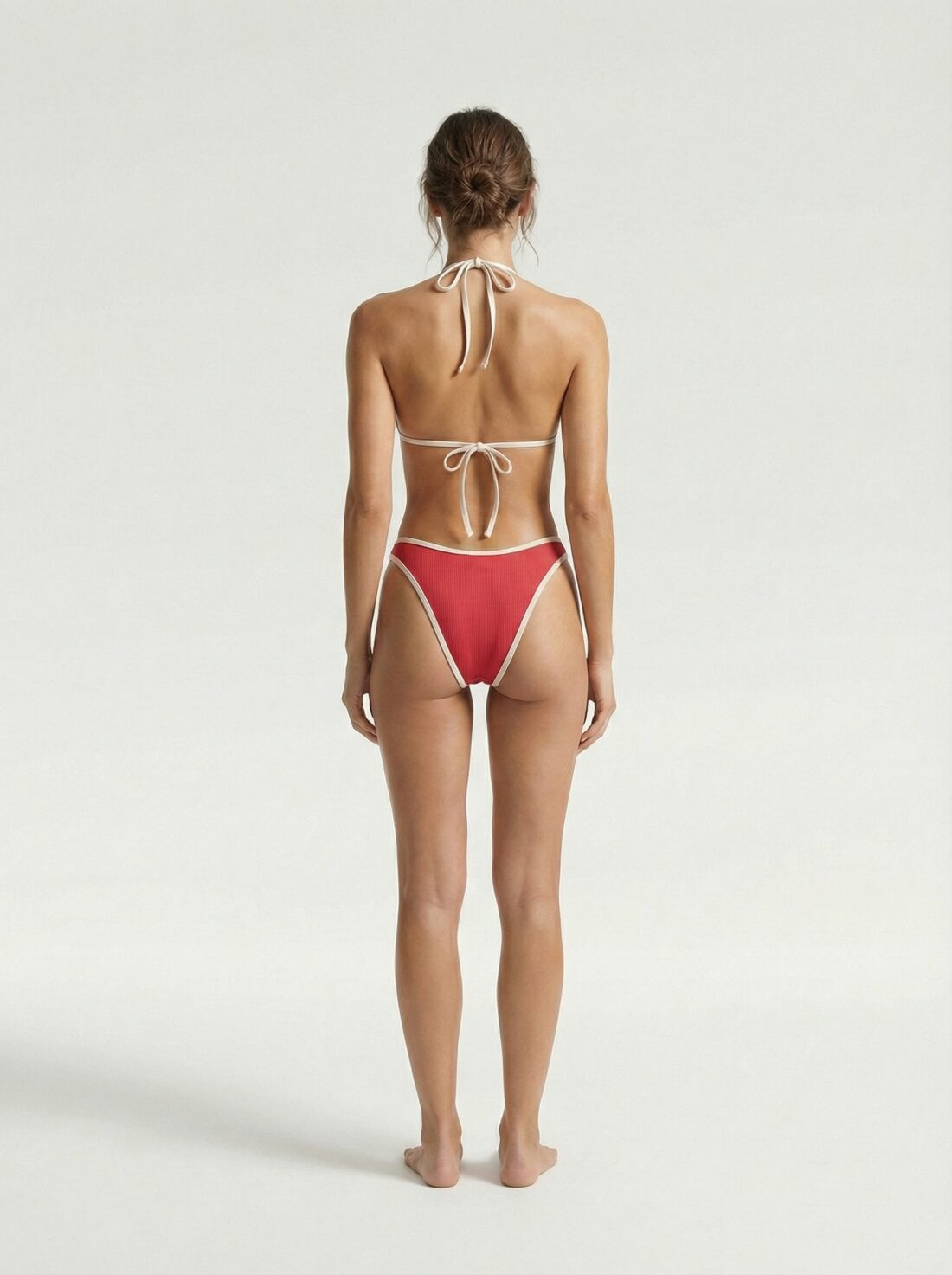 DYSW-209 Bikini triangle côtelé à biais contrastant