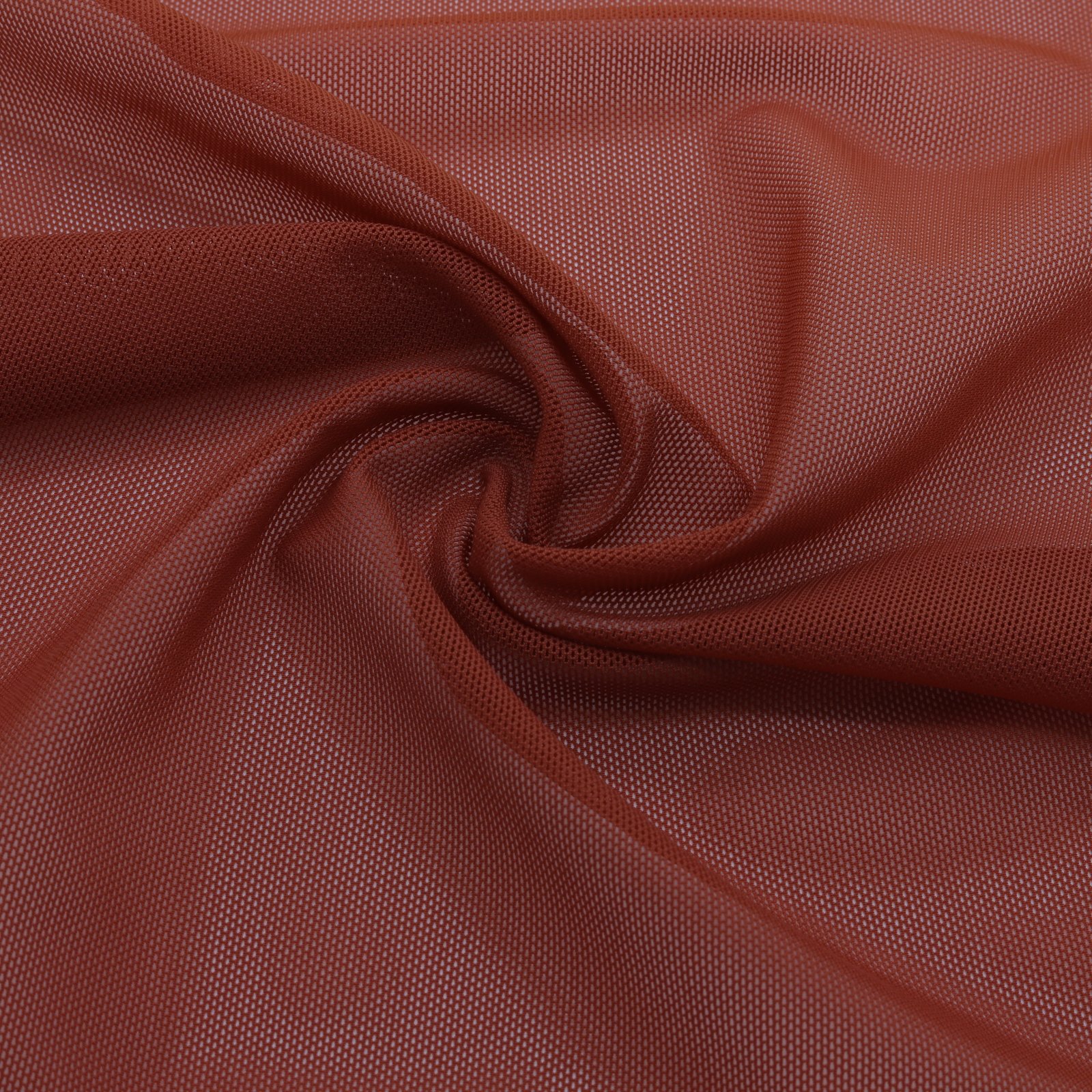 Lightweight, breathable recycled orange mesh fabric