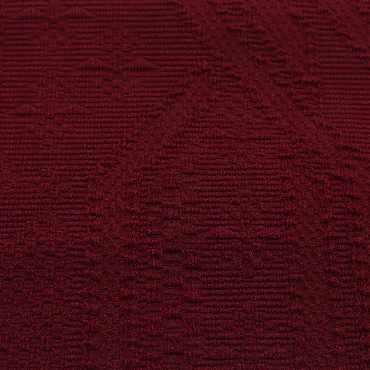 Tissu jacquard rouge texturé extensible | D'YRSAN Tissu jacquard rouge texturé extensible