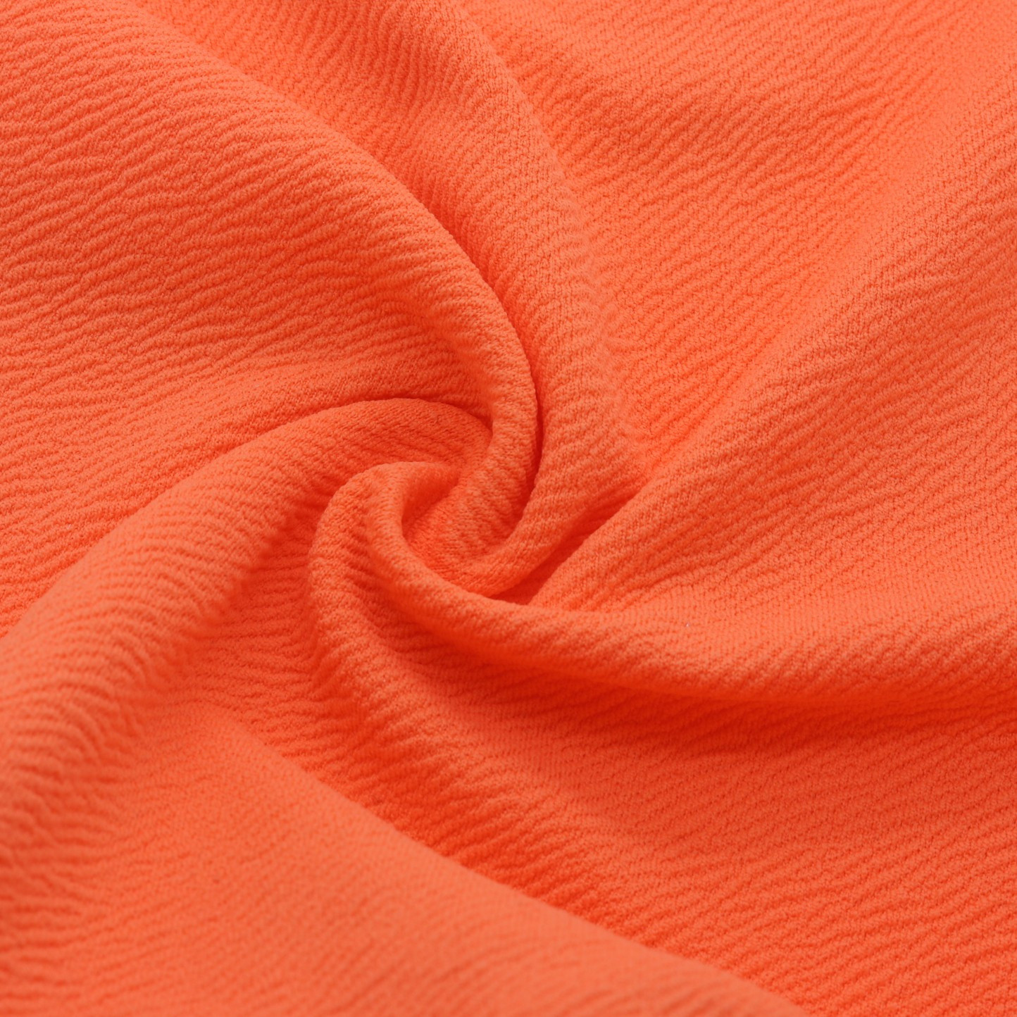 Orange stretch jacquard fabric in textured and structured recycled polyester - 50M roll | D'YRSAN Yellow stretch jacquard fabric in recycled polyester with a textured, structured look