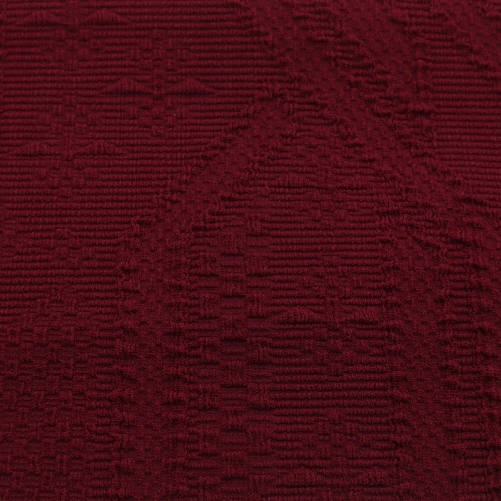 Tissu jacquard rouge texturé extensible (rouleau 50 m), mercerie D'YRSAN