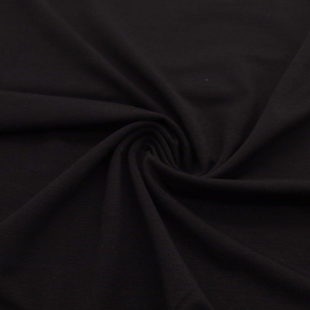 Tessuto di cotone nero elasticizzato