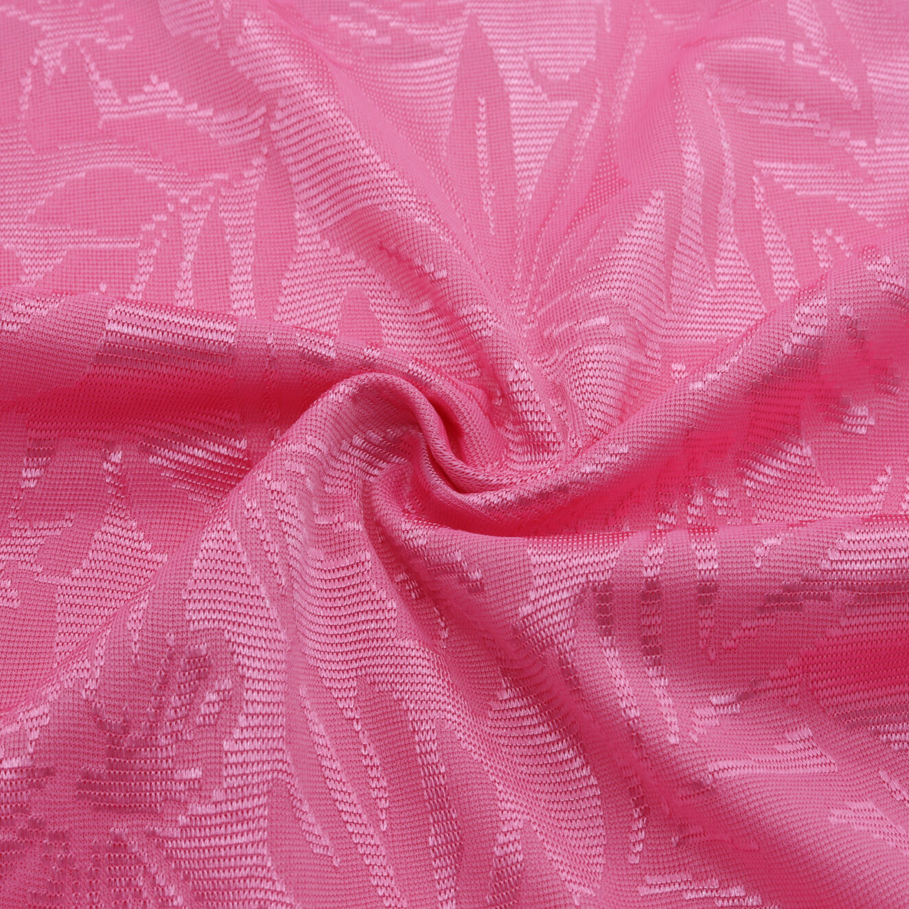 Pink stretch floral jacquard fabric - 50M roll | D'YRSAN Pink stretch floral jacquard fabric