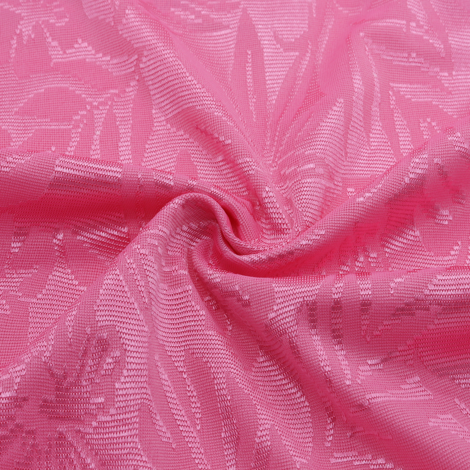Pink stretch floral jacquard fabric - 50M roll | D'YRSAN Pink stretch floral jacquard fabric
