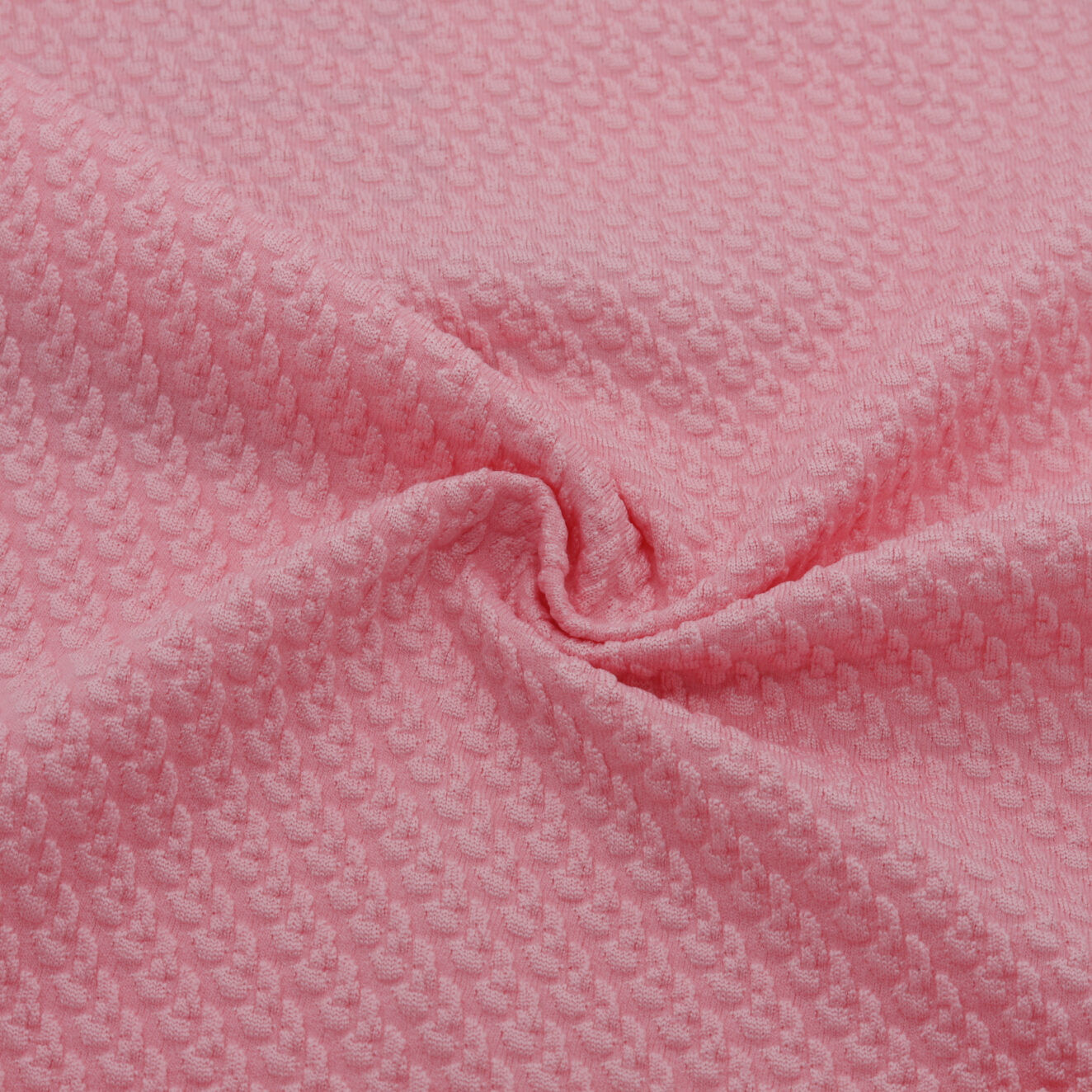 Stretch textured pink jacquard fabric with discreet and regular relief - Roll 50M | D'YRSAN Stretch-textured pink jacquard fabric with discreet, even relief