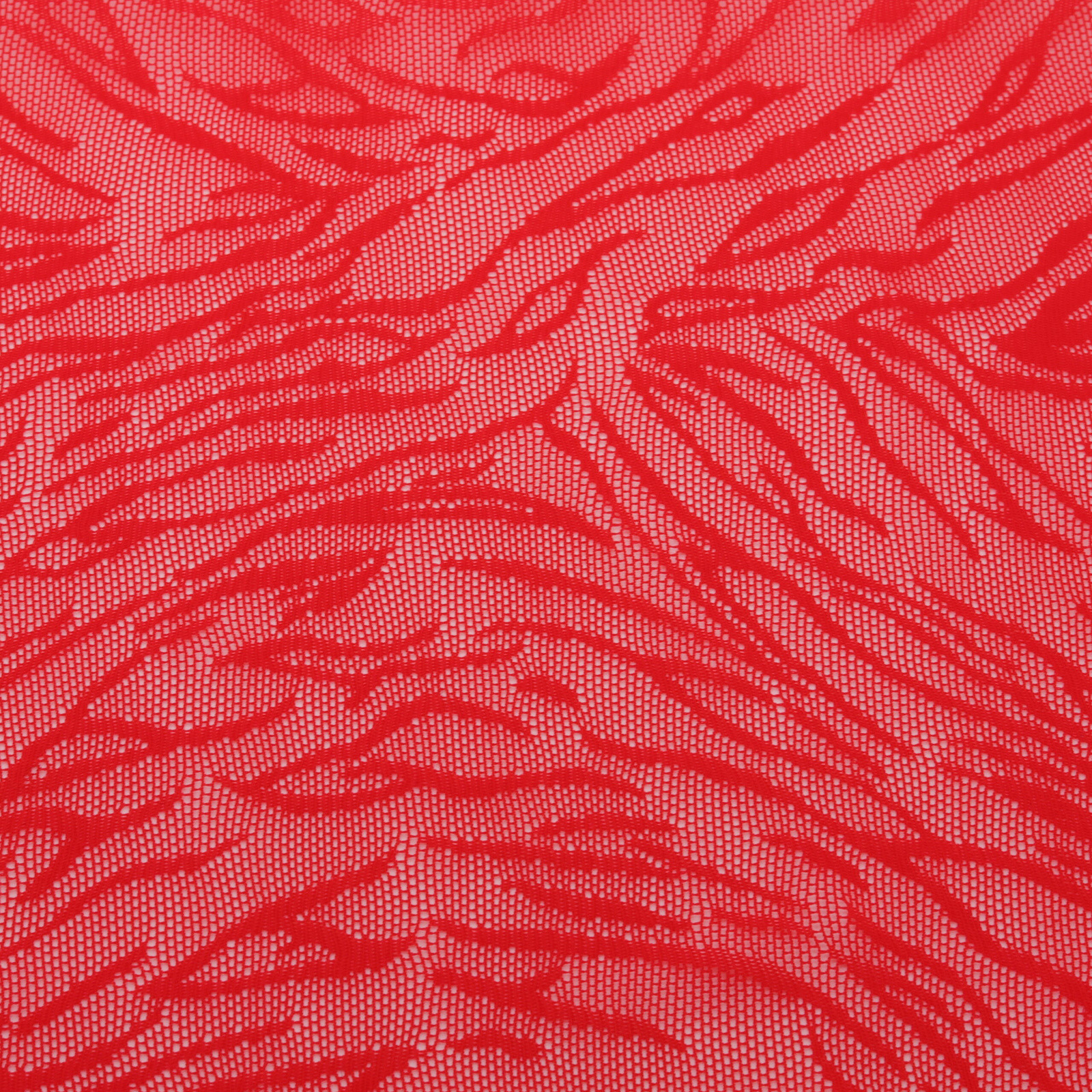Red nylon elastane jacquard fishnet fabric