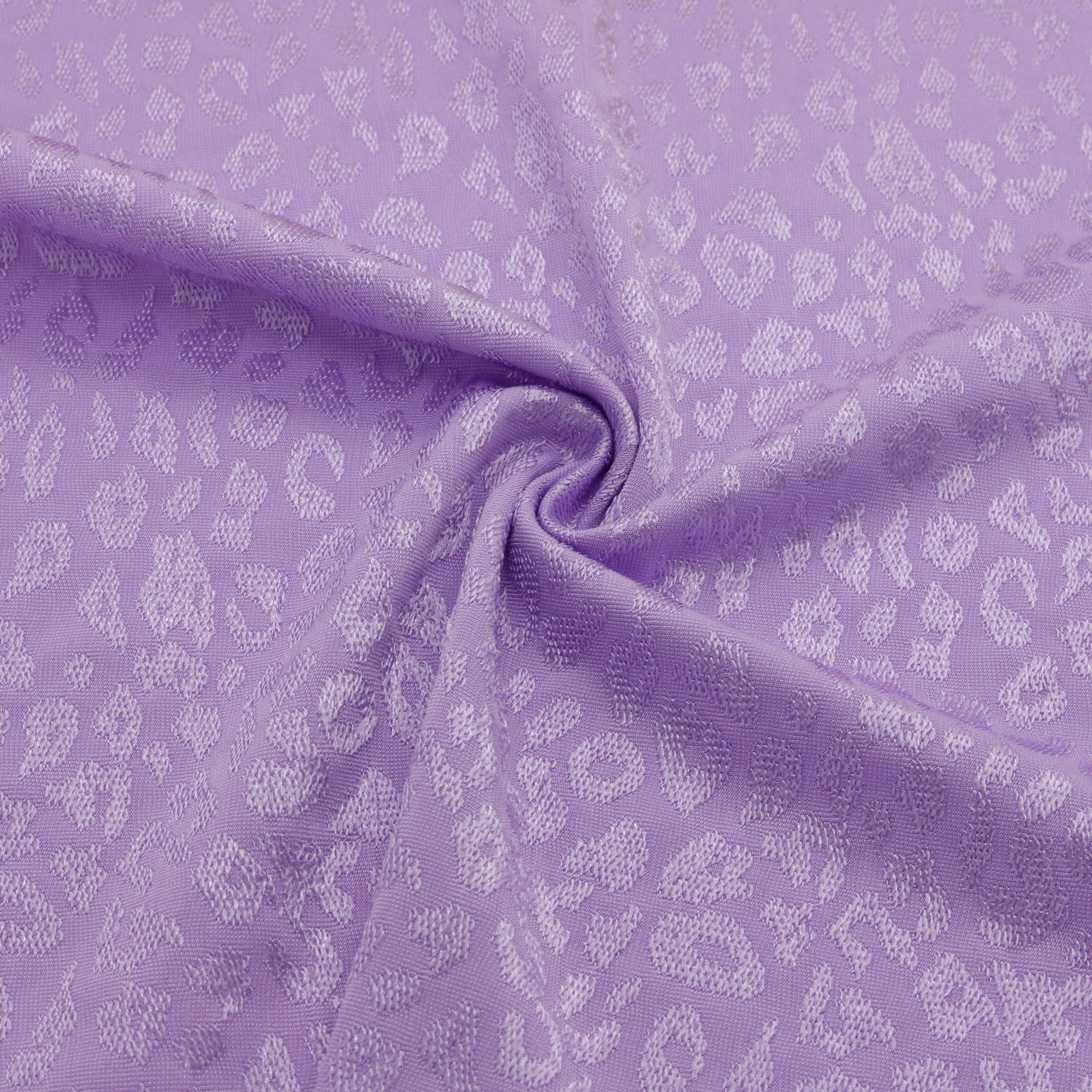 Purple stretch leopard jacquard fabric