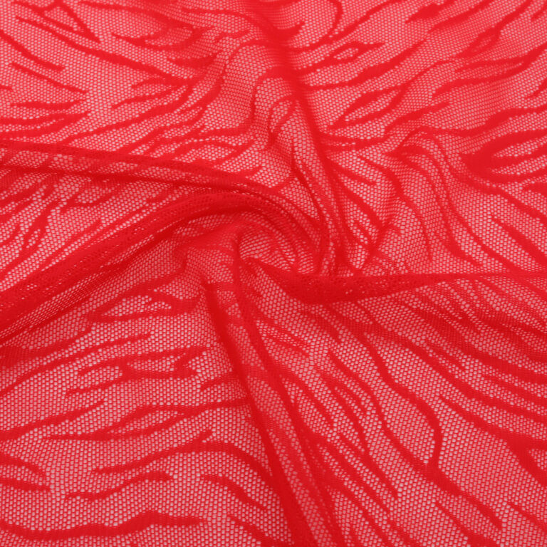 Red jacquard mesh fabric, nylon and elastane (50m roll)