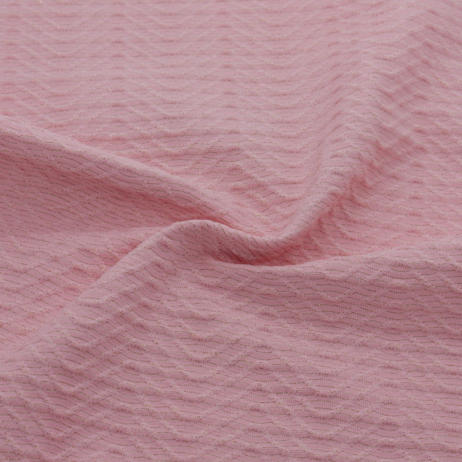 Pink textured stretch jacquard fabric - 50M roll | D'YRSAN Stretch-textured pink jacquard fabric
