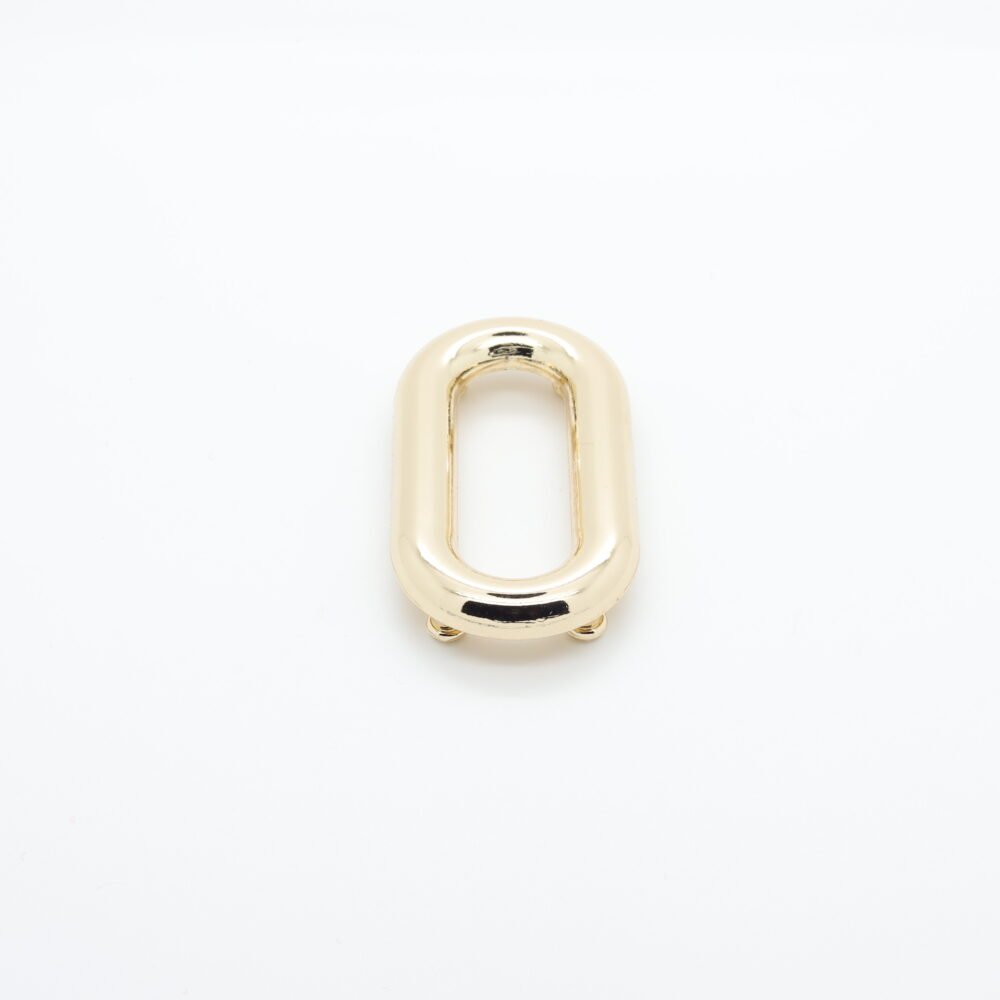 Conector oval de metal banhado a ouro
