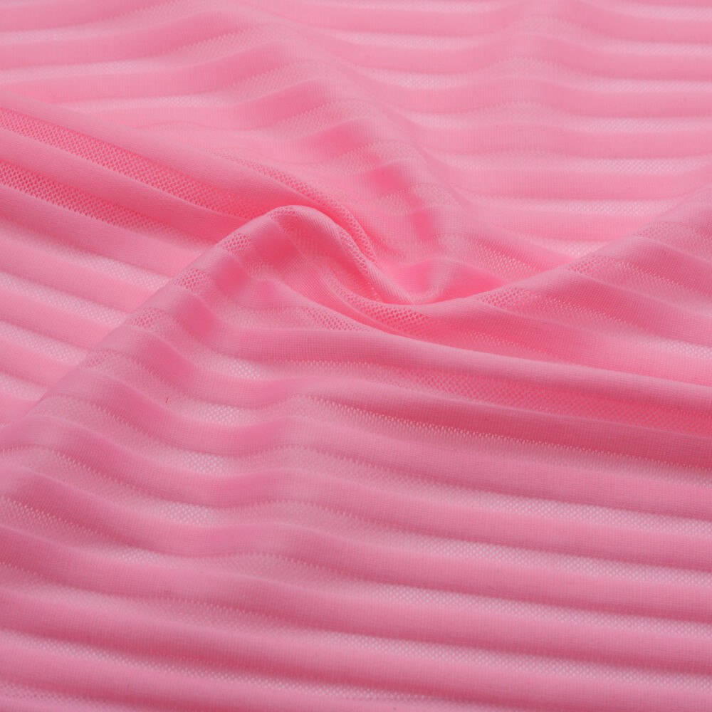 Maille jacquard extensible rose certifiée OEKO-TEX® (rouleau 50 m), mercerie D'YRSAN