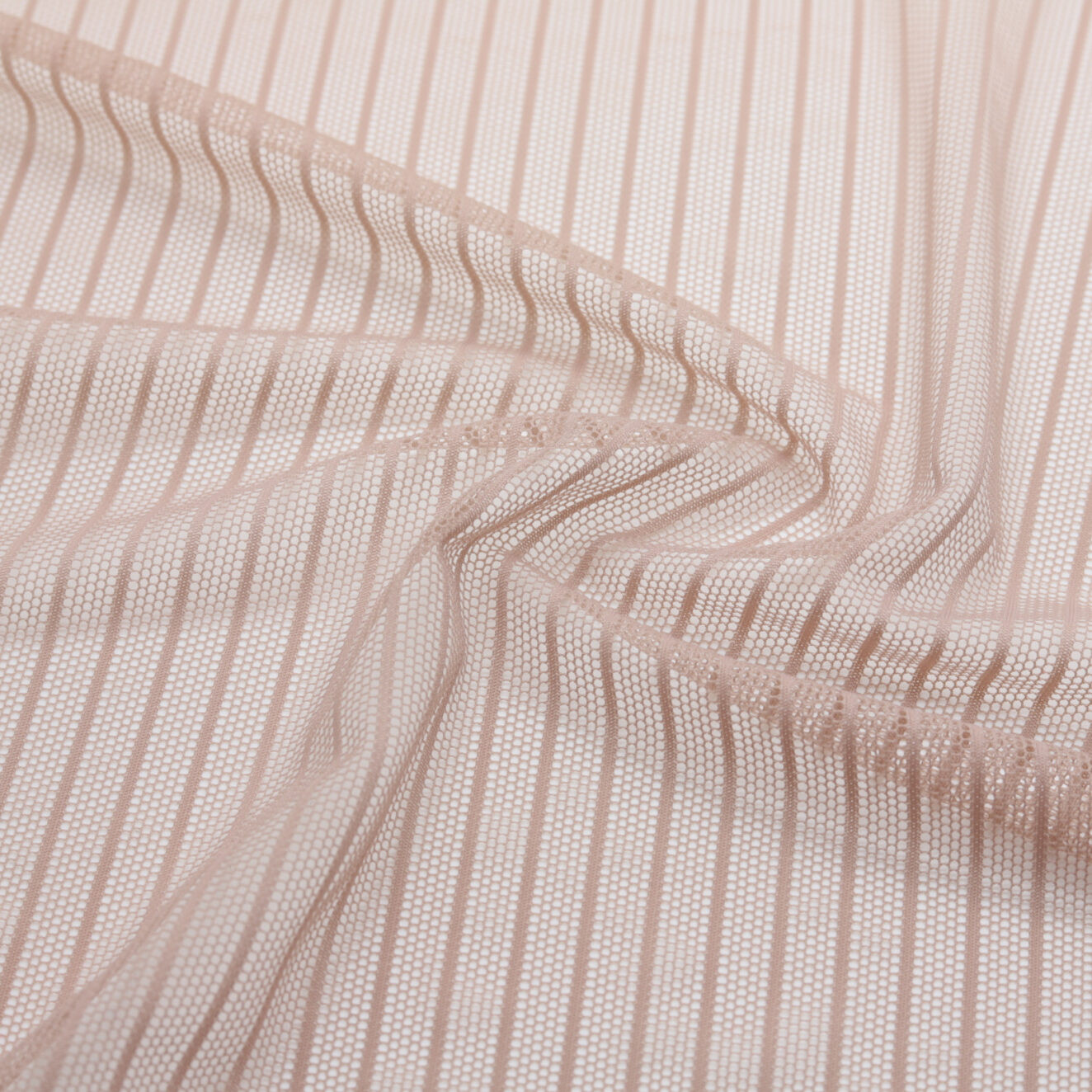 Stretch fishnet fabric with nude stripes - Roll 50M | D'YRSAN Stretch fishnet fabric with nude stripes
