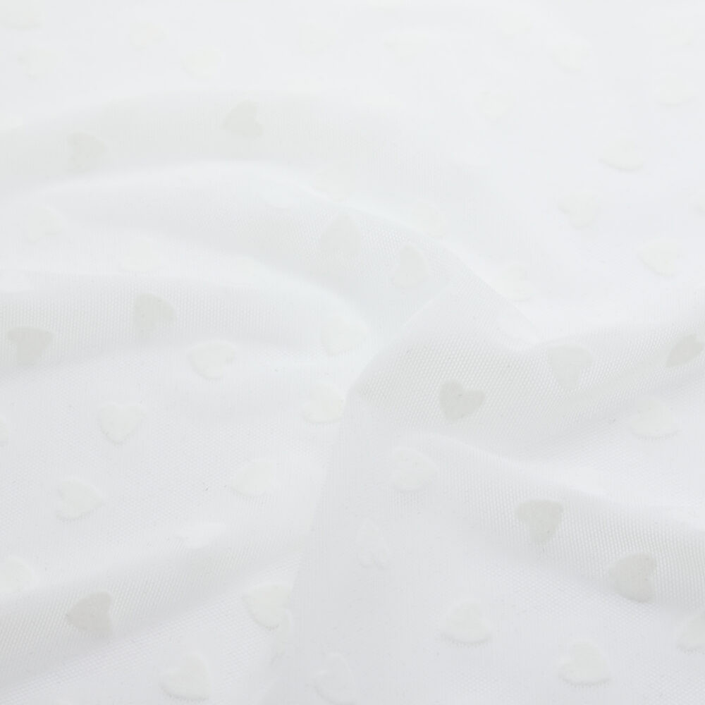 Tissu en résille extensible avec flocage cœur velours (rouleau 50 m), mercerie D'YRSAN