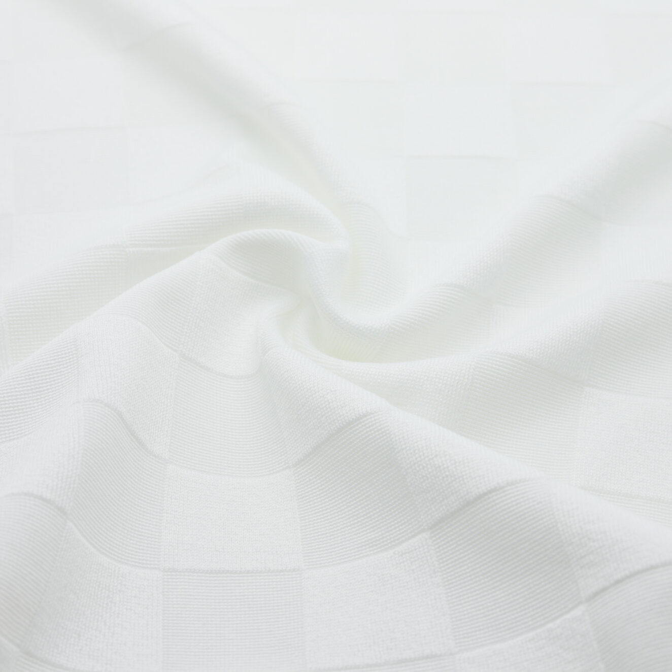 Textured jacquard fabric with white check pattern - 50M roll | D'YRSAN Textured jacquard fabric with white check pattern