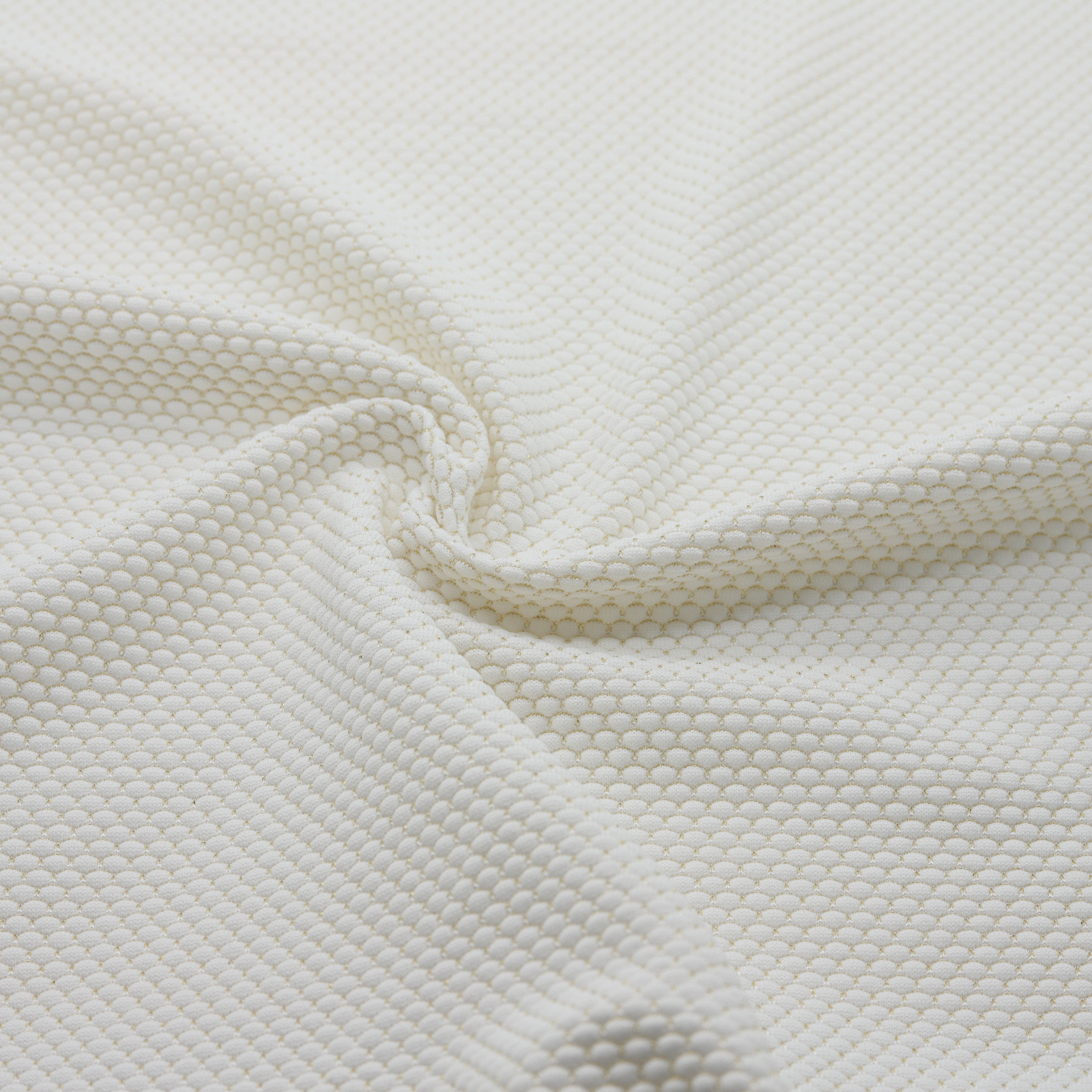 Tissu en maille jacquard blanc/or