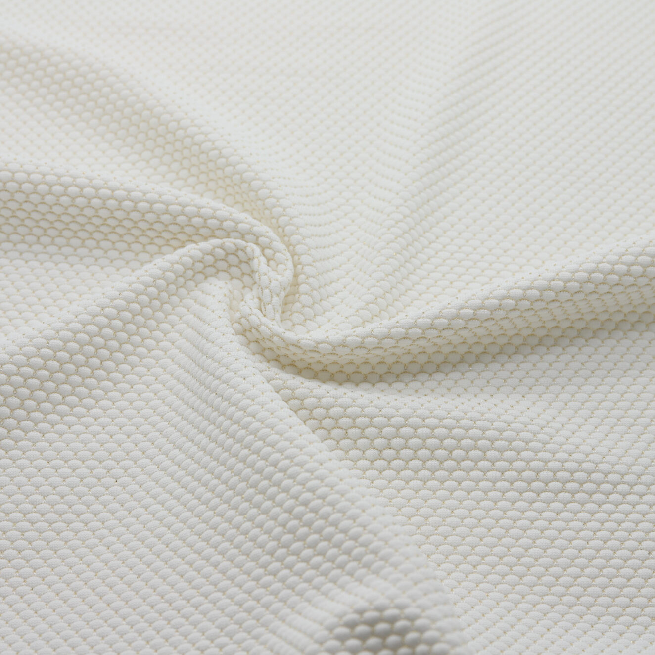 White/gold jacquard knit fabric - 50M roll | D'YRSAN White/gold jacquard knit fabric