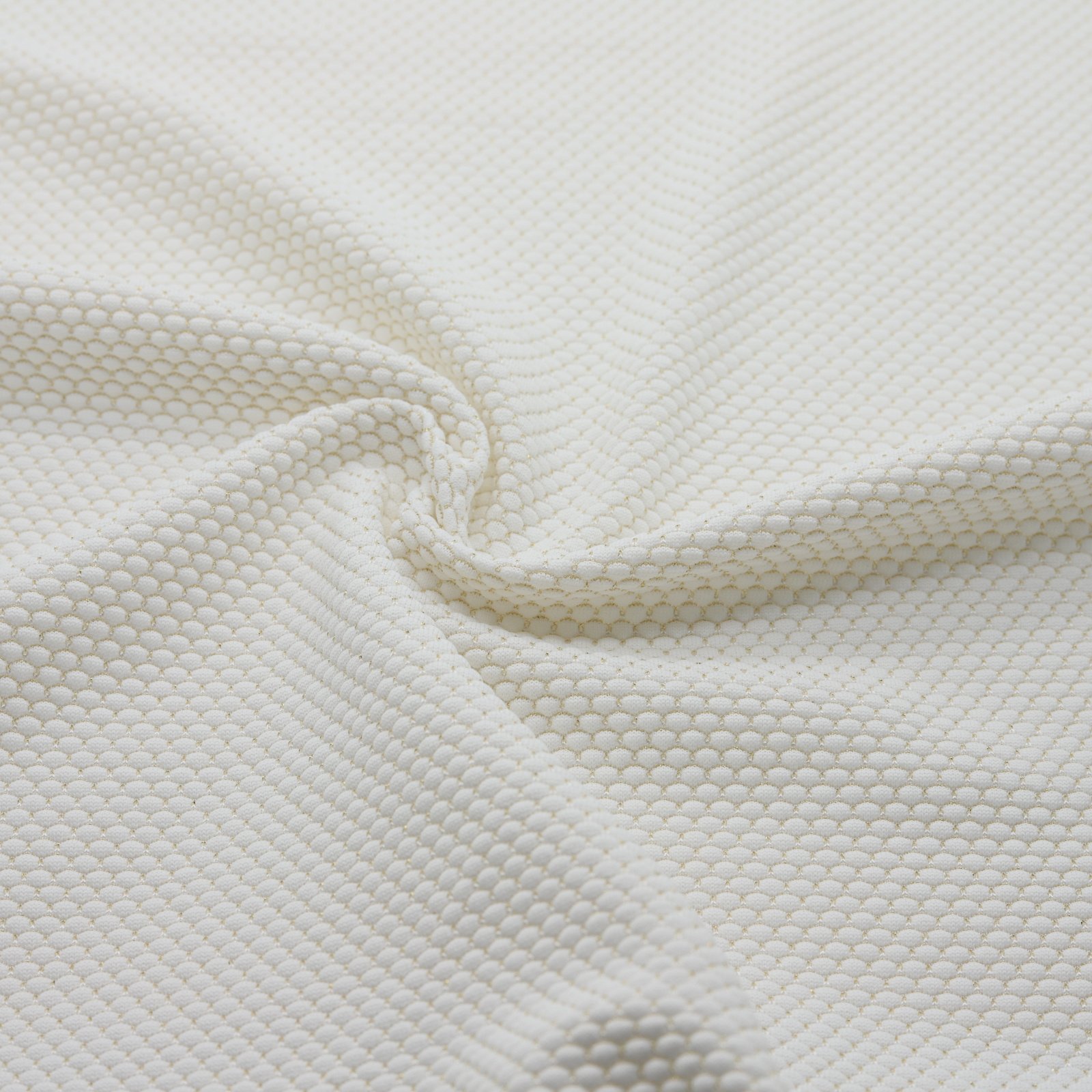 Tissu en maille jacquard blanc/or