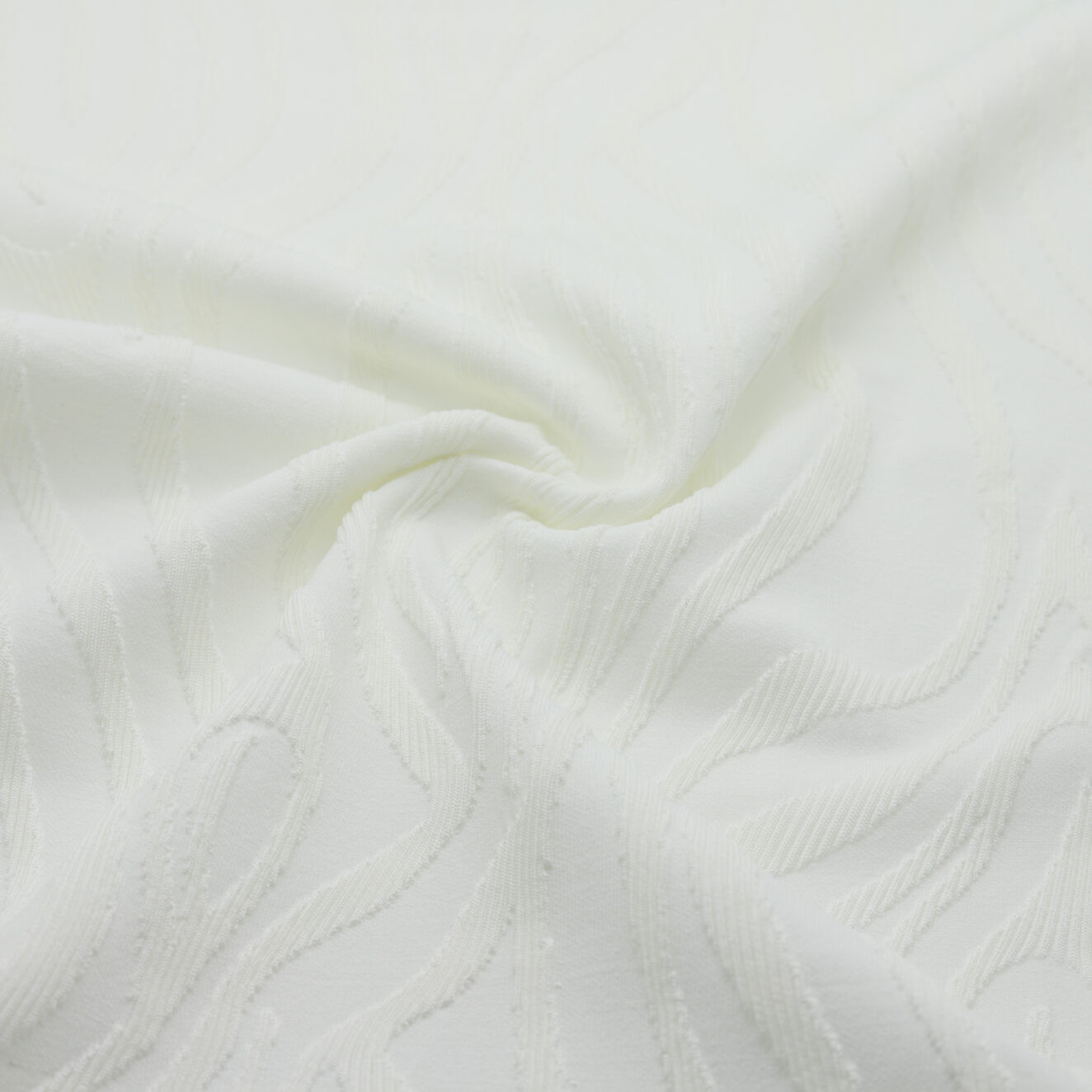 White stretch jacquard fabric with zebra pattern - 50M roll | D'YRSAN White textured stretch jacquard fabric with zebra pattern