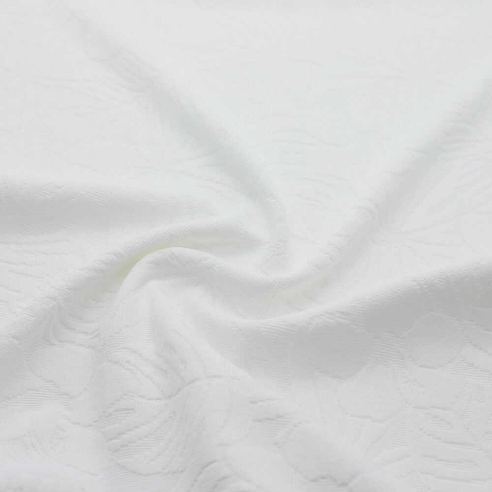 Tissu en jacquard à motifs floraux et feuillages (rouleau 50 m), mercerie D'YRSAN