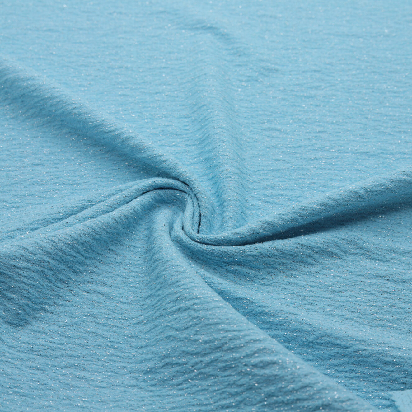 Blue jacquard fabric with textured metallic effect - Roll 50M | D'YRSAN Blue jacquard fabric with textured metallic effect