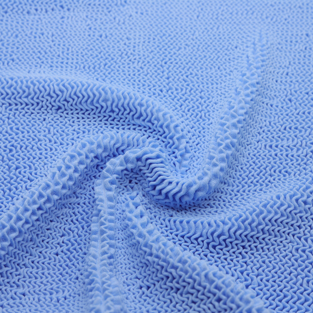Tissu en éponge épais en relief bleu (rouleau 50 m), mercerie D'YRSAN