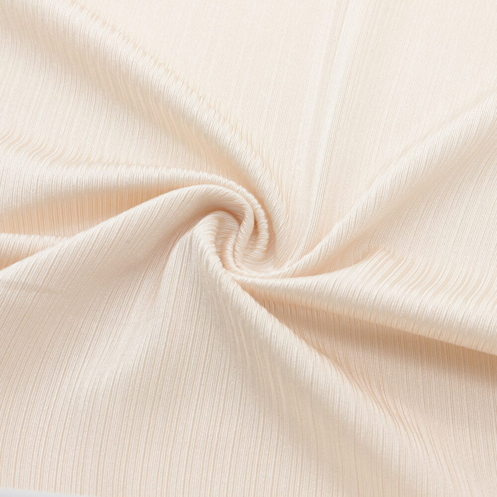 Tissu polyester extensible beige