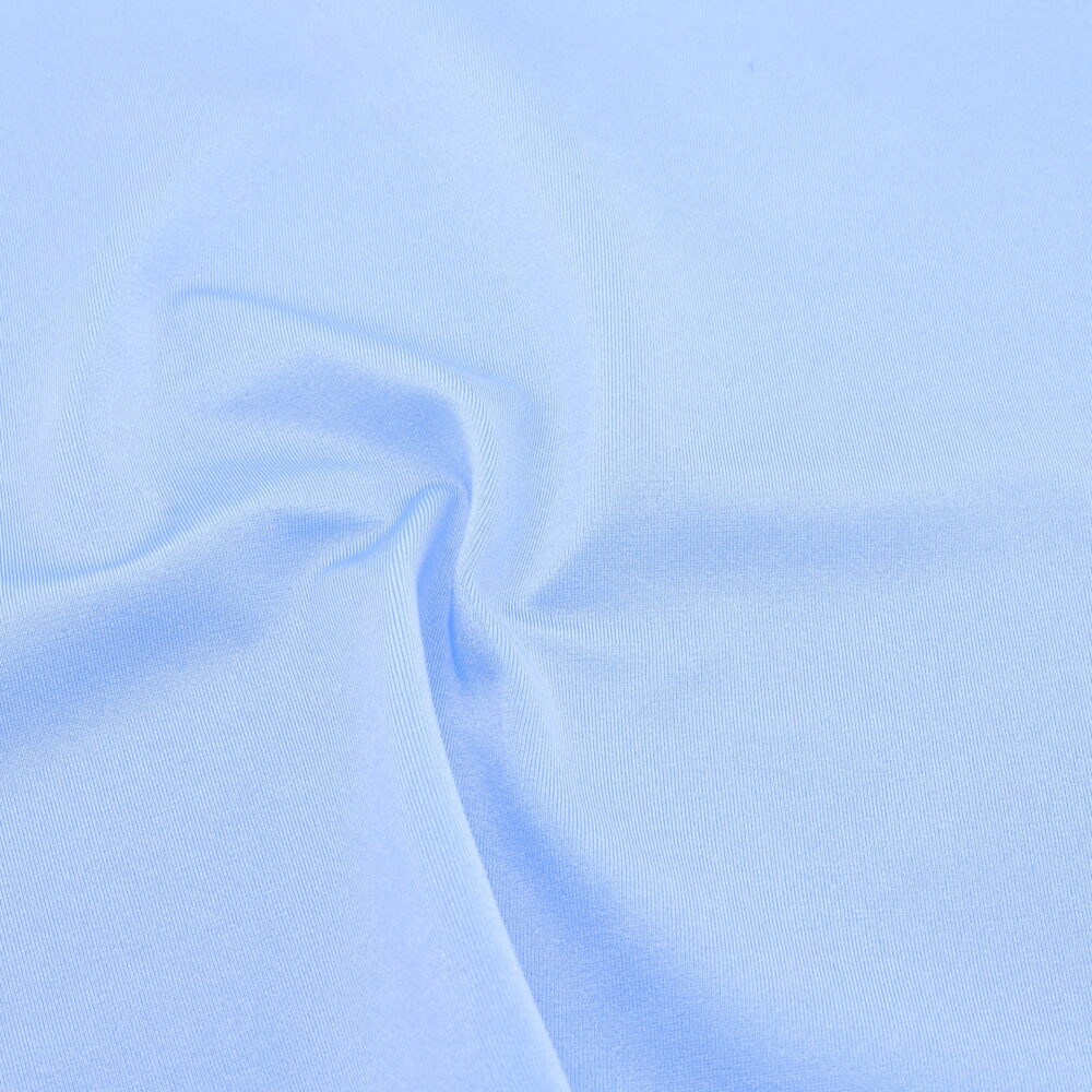 Tissu lycra extensible brillant bleu ciel italien