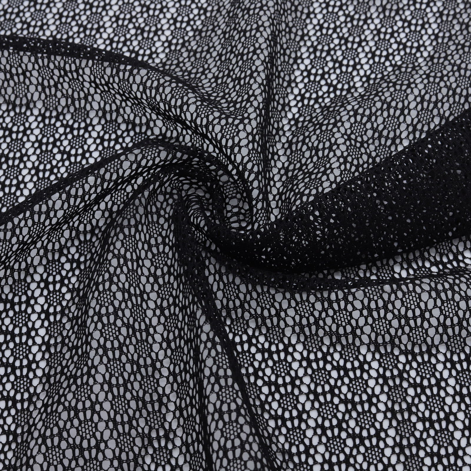 Tissu résille dentelle noir nylon élasthanne | D'YRSAN Tissu résille dentelle noir nylon élasthanne