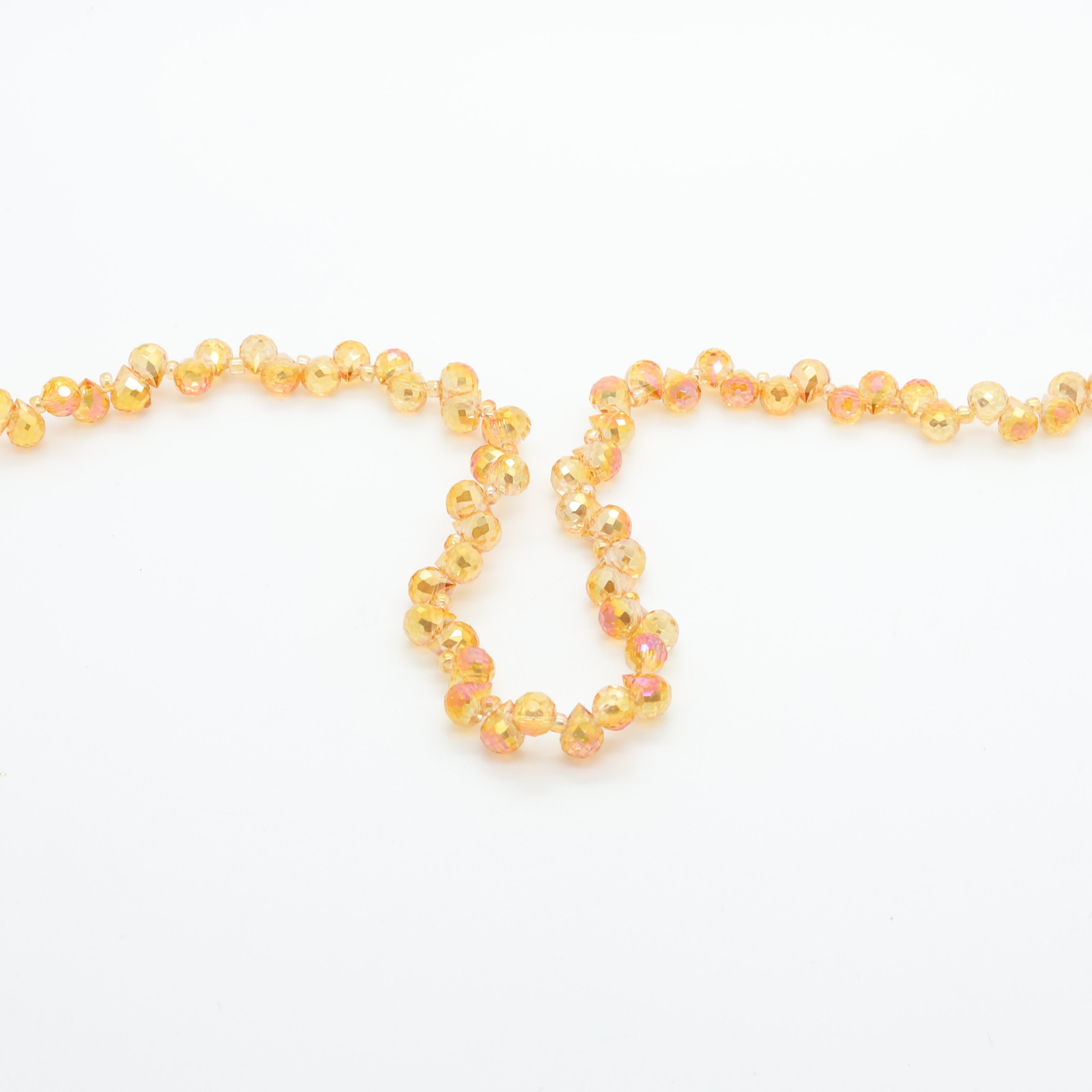 | Pierre en verre orange irisée arc-en-ciel goutte ronde – Facetté 4*6mm | D'YRSAN